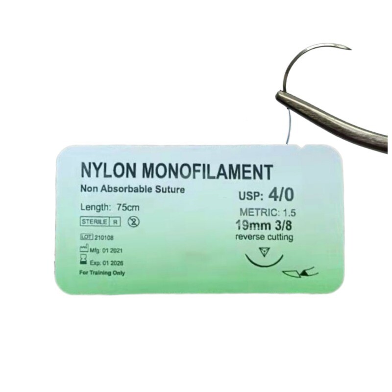 100Pcs Dental Sutures Reverse Suture Metric 1.5 Nylon Monofilament 5-0 4-0 3-0