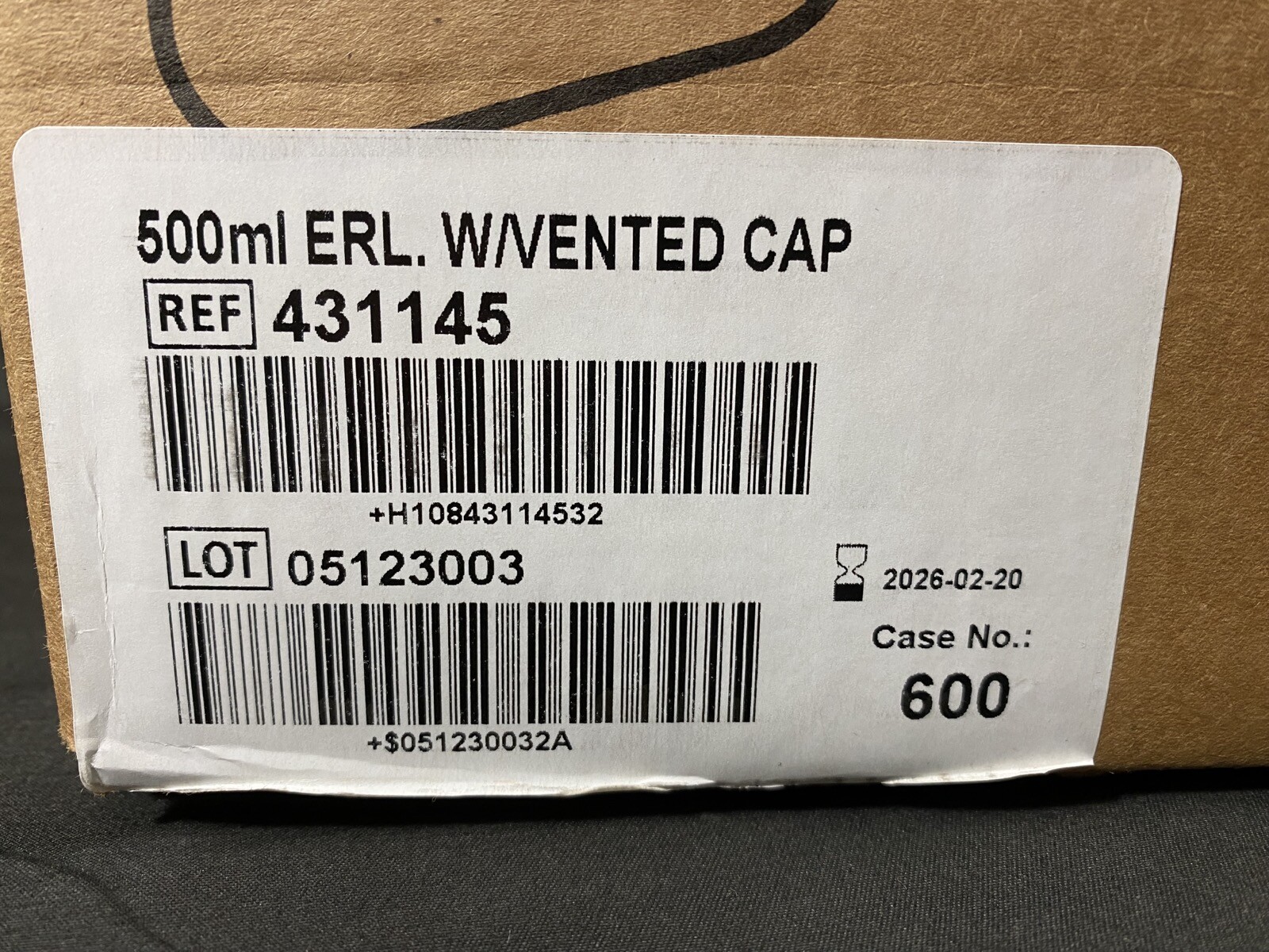CORNING Polycarbonate 500mL Erlenmeyer Flask w/ Vented Cap 431145 (25/cs)