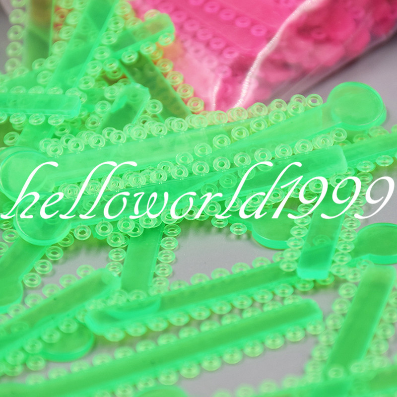 1 Pack 1008 Pcs Neon Green Dental Orthodontics Elastic Ligature Ties Rubber Band