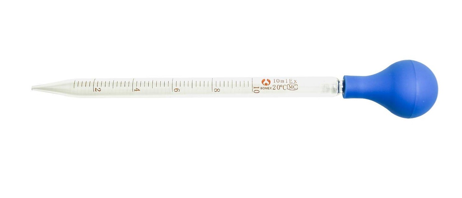 10ml Glass Graduated Dropper Pipette+(2 Pk) 8″ Glass Stirring Rod Lab Equipment