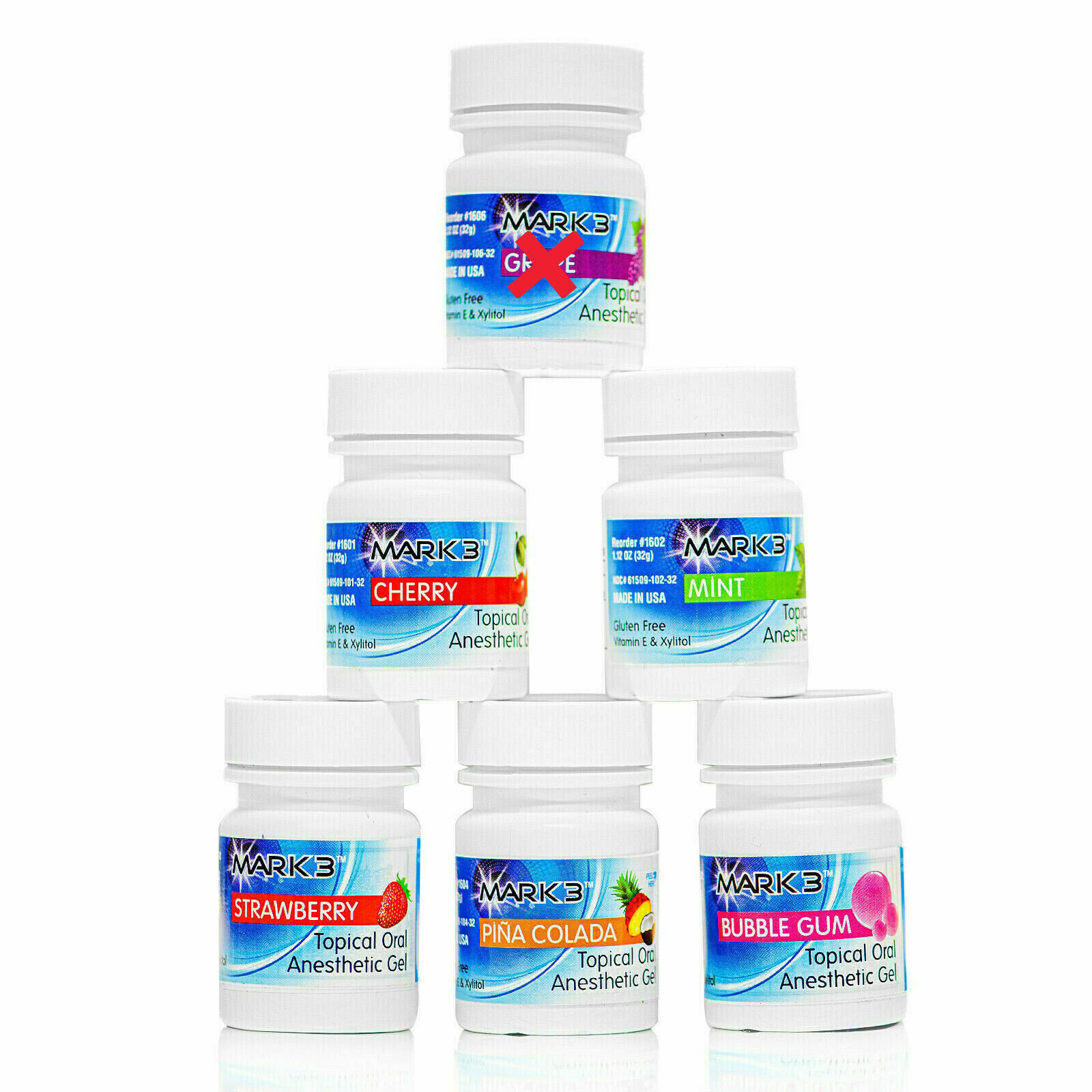 MARK3 Dental Topical Anesthetic Gel 1oz/32g Jar 20nzocaine in USA