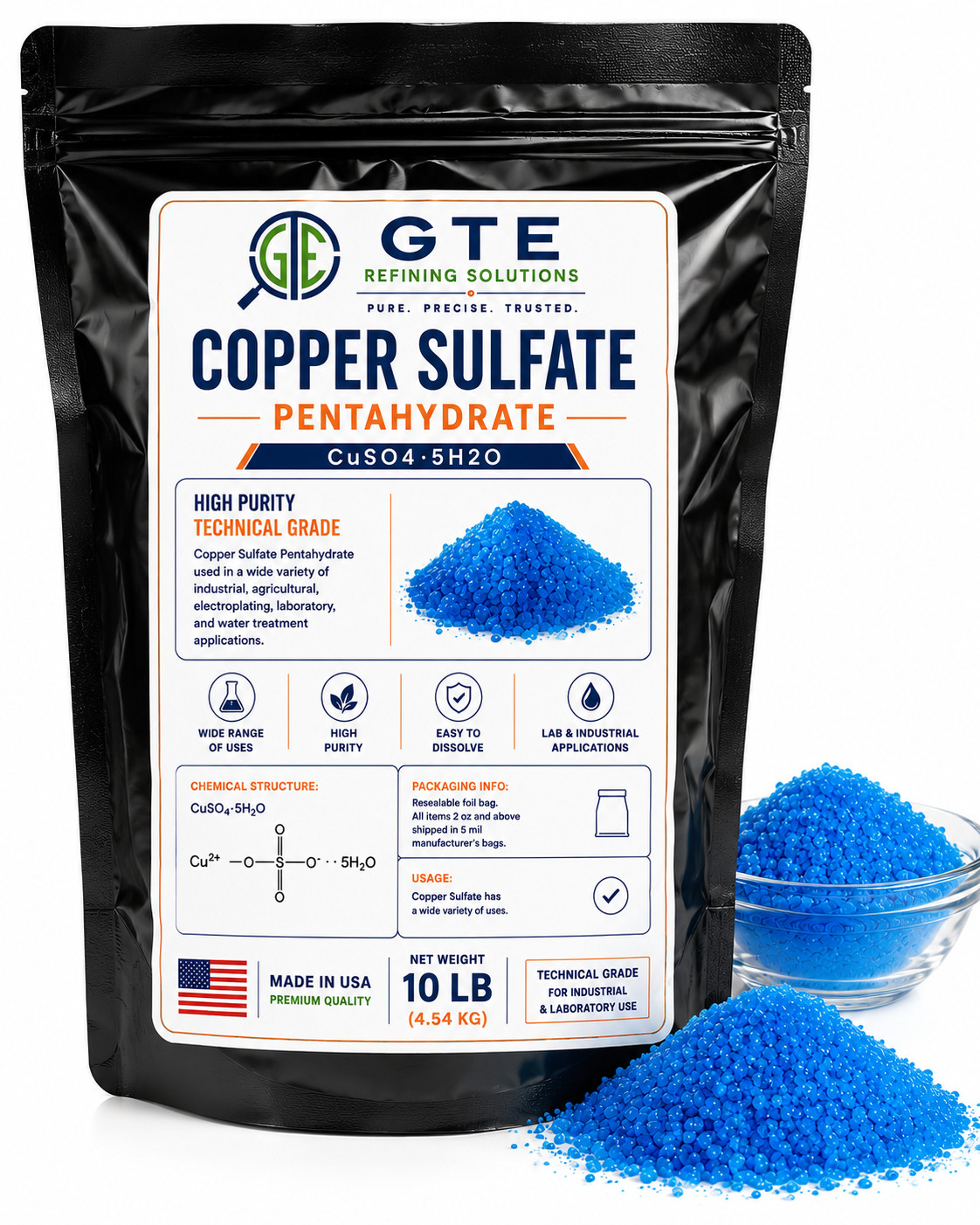 COPPER SULFATE POWDER – 99% PURE – FREE SHIPPING
