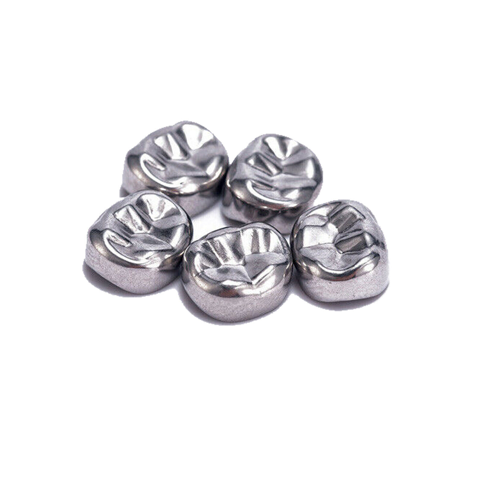 DENTAL STAINLESS STEEL Adult Permanent Molar CROWN All Size 5/Pk Compare to 3M