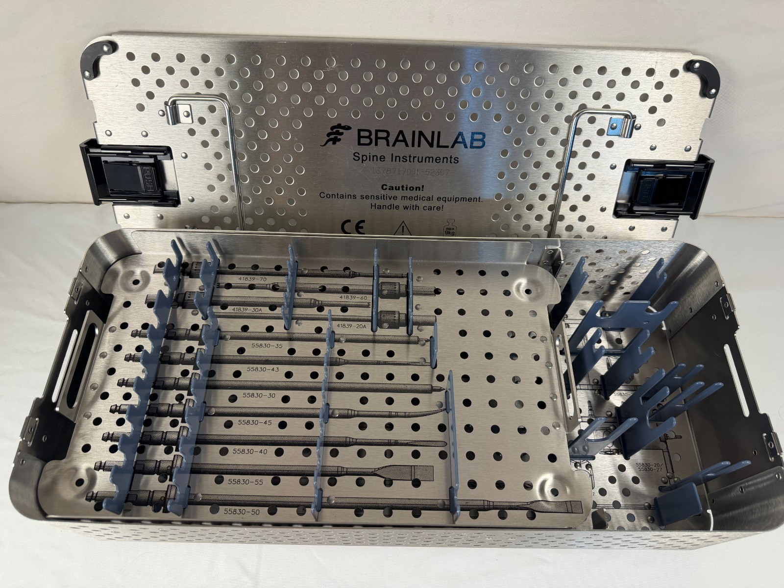Brainlab Universal Spine Instrument Sterilization Tray w/ Lid Neuro
