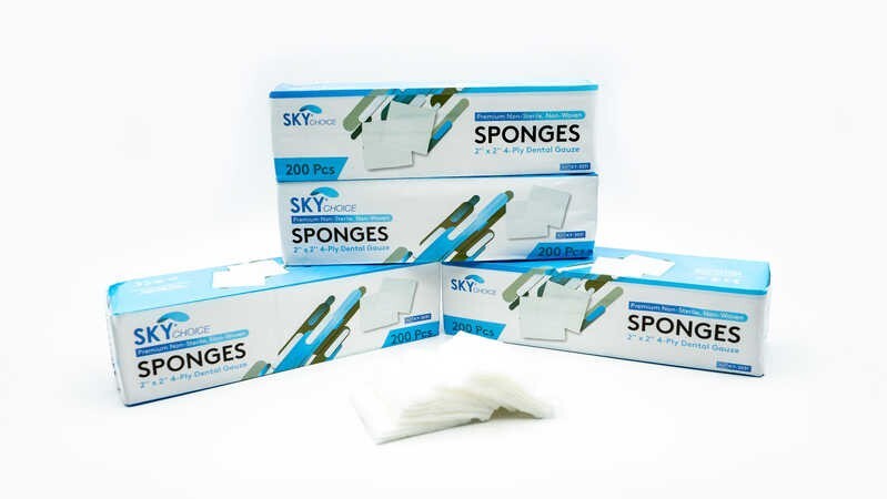 Dental Cotton Gauze Sponge 2×2 Non Woven 4 Ply Non-Sterile 5000/Case