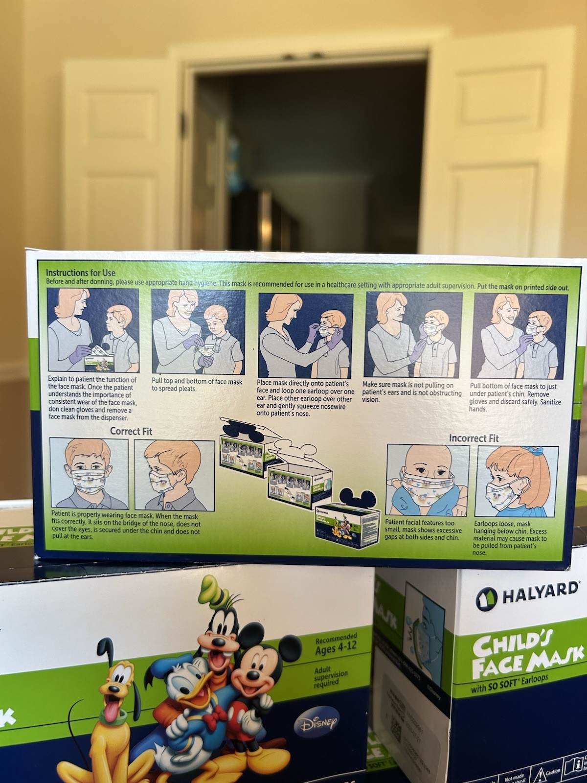 5 Boxes Disney Child’s Face Mask – Each box has 75 Masks – Halyard 32856