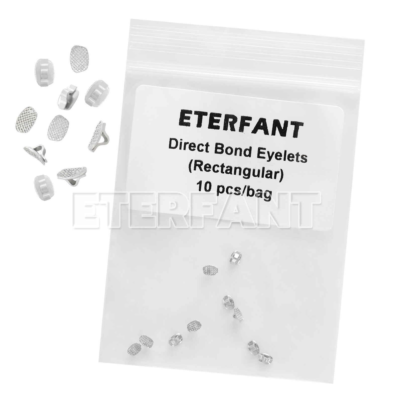 10PCs ETERFANT Dental Orthodontic Lingual Buttons Round/Rectangular Bondable