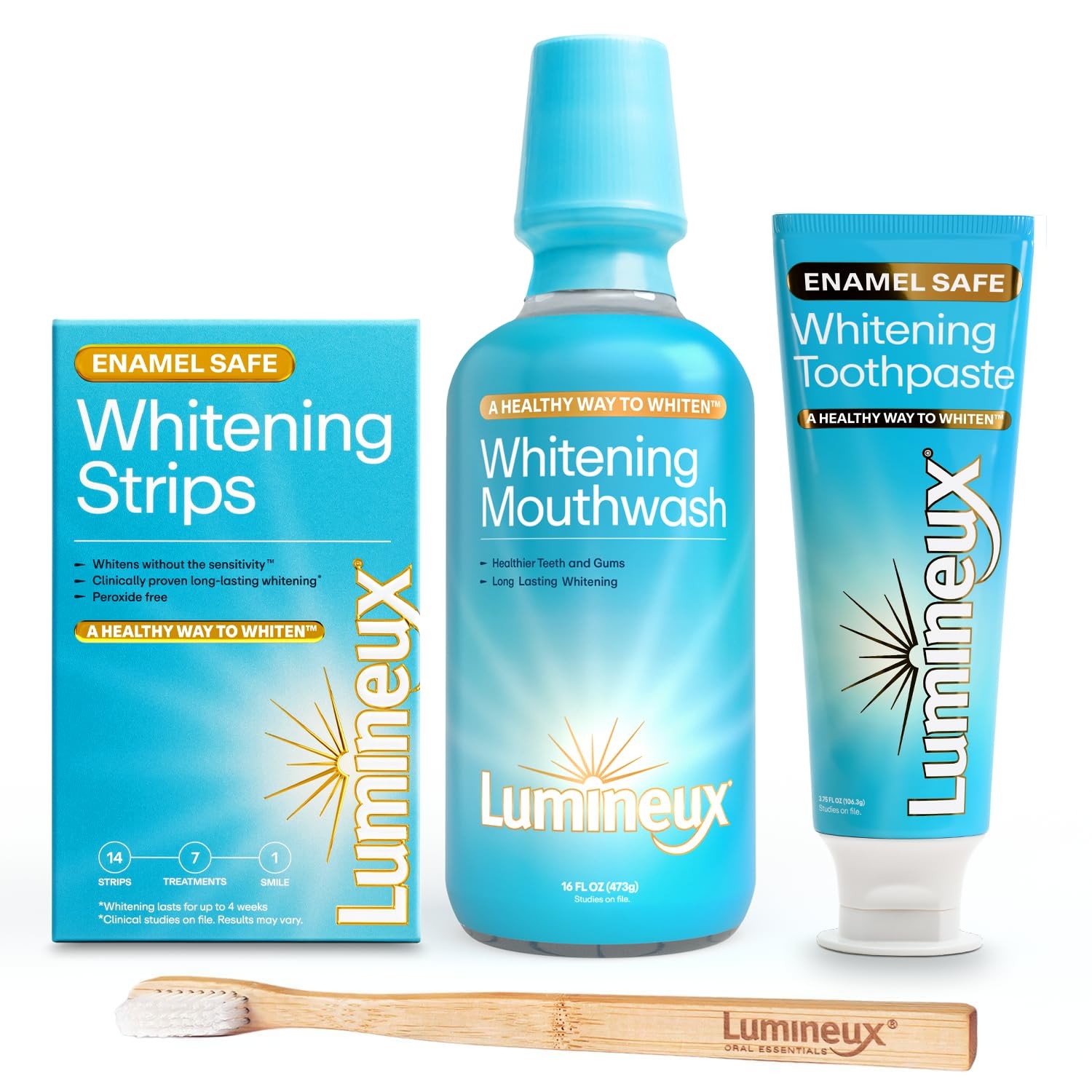 4.94 Fl Oz (Pack of 4), Lumineux Teeth Whitening Kit Peroxide Free Enamel…