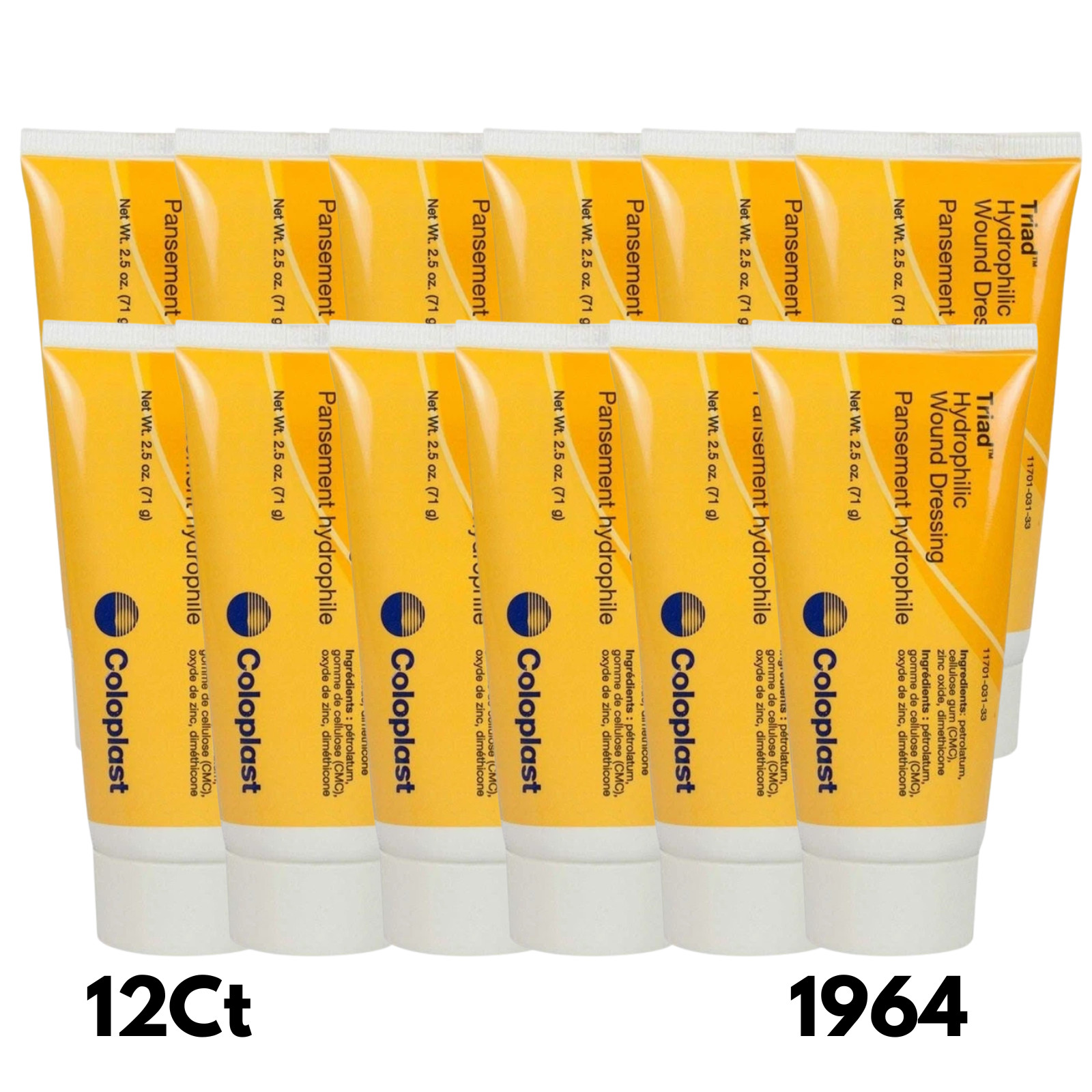 12Ct Coloplast Triad Hydrophilic Wound Dressing Paste 2.5oz 1964 Skin Protectant