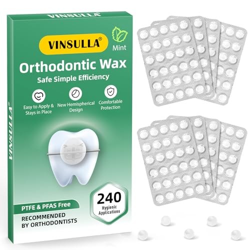 Orthodontic Braces Wax 240 Dots Individually Wrapped Mint Dental Wax