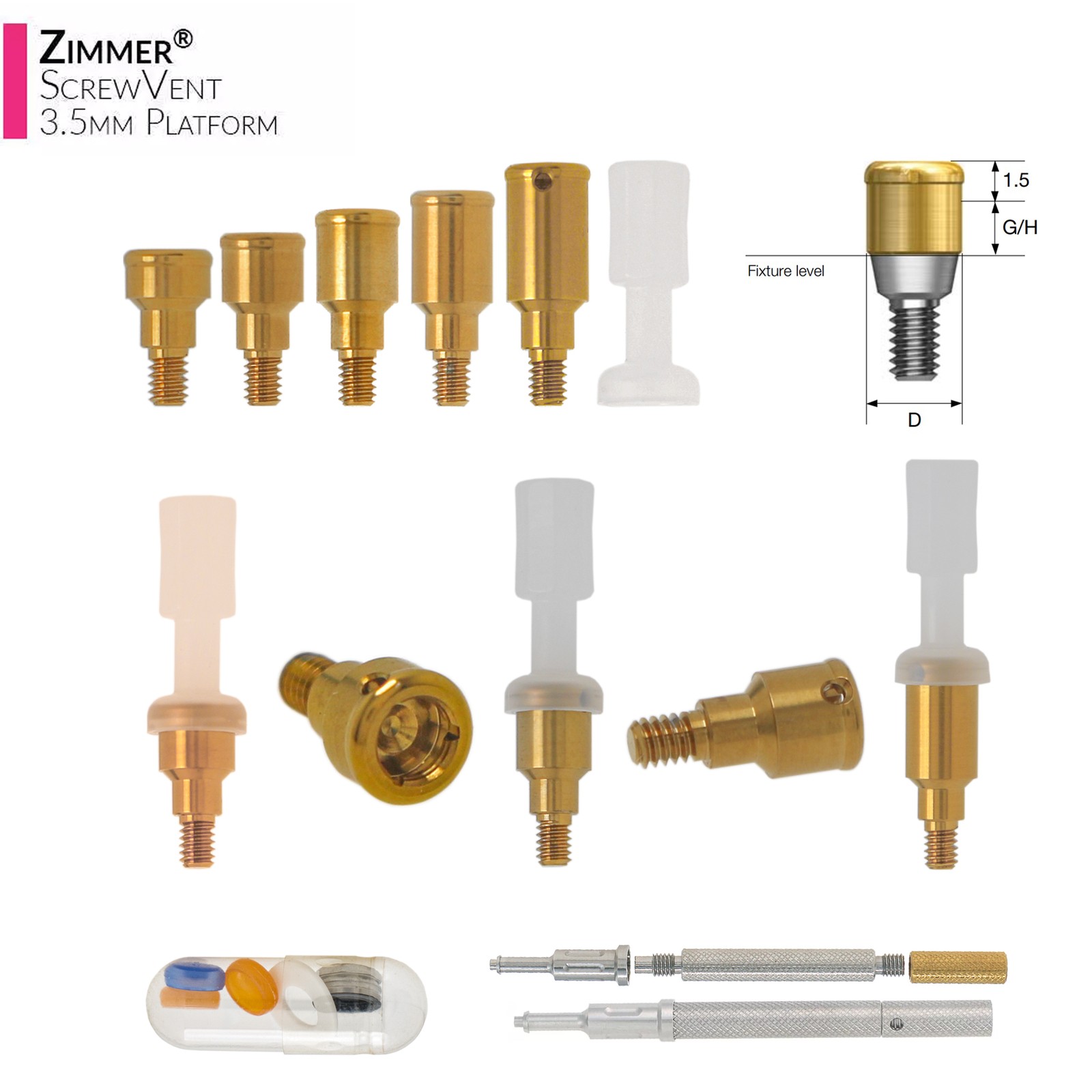 US Zest Locator Abutment Attachment Overdenture Caps Fits Hiossen Nobel Zimmer
