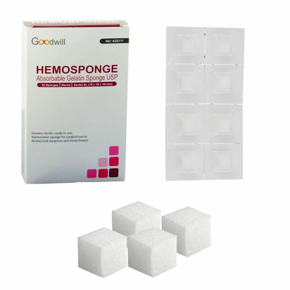 SPONGES 32pcs PACK #10x10x10mm HEMOSPONGE ABSORBABLE GELATIN STERILE DENTAL?(FS