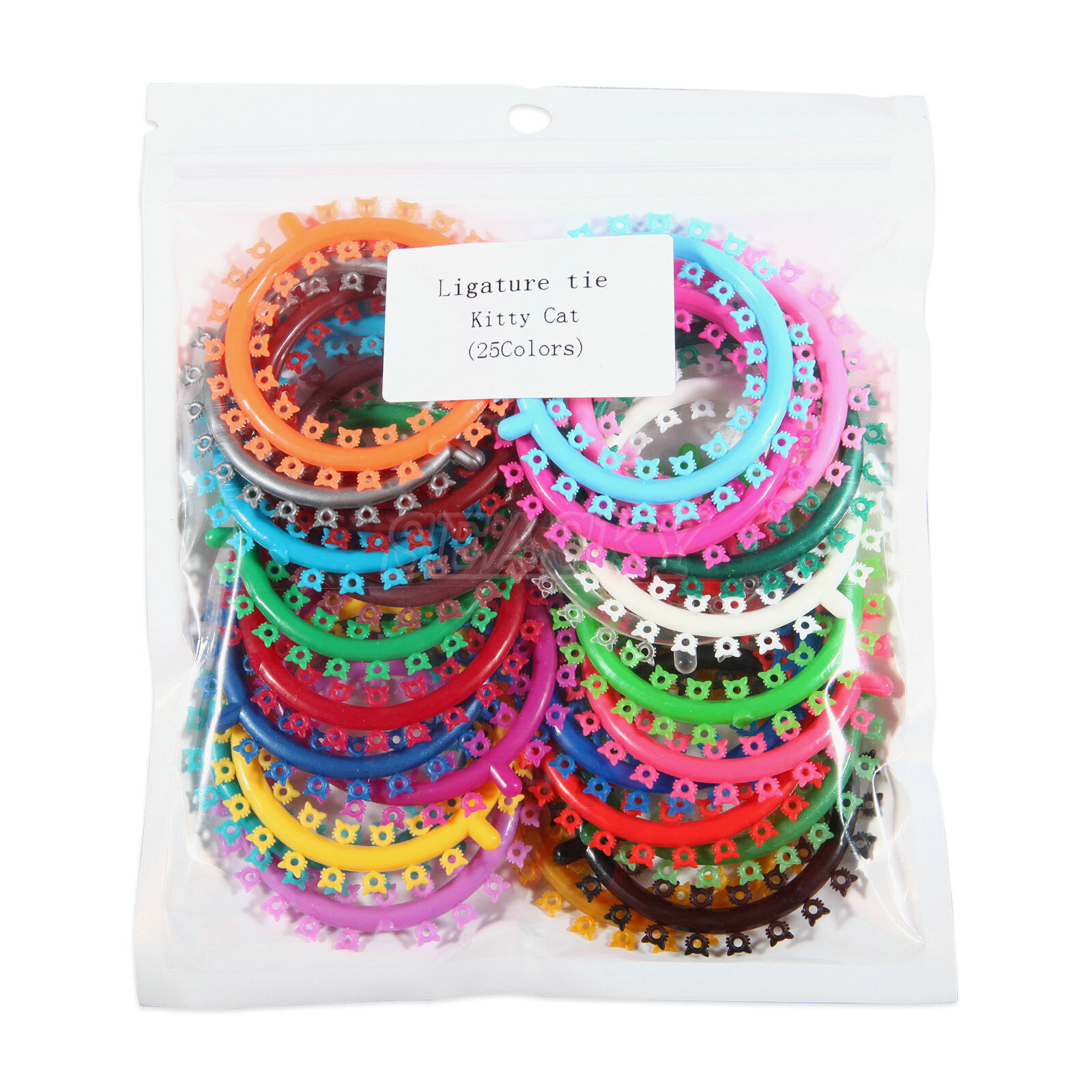 1000 Pcs/pack Orthodontic Elastic Rubber Multi-Color cat Design Ligature Ties