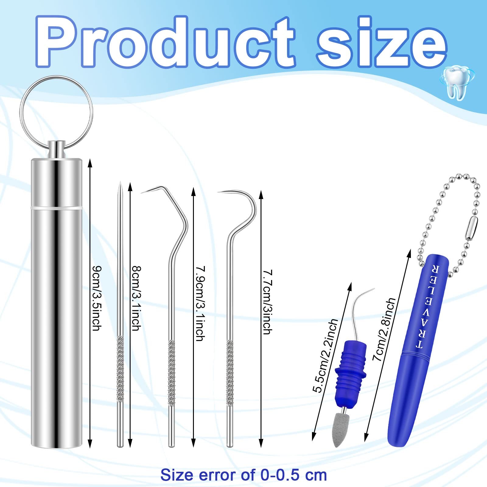 Honeydak 5 Pieces Dental Tools Travel as pictures shown, shown