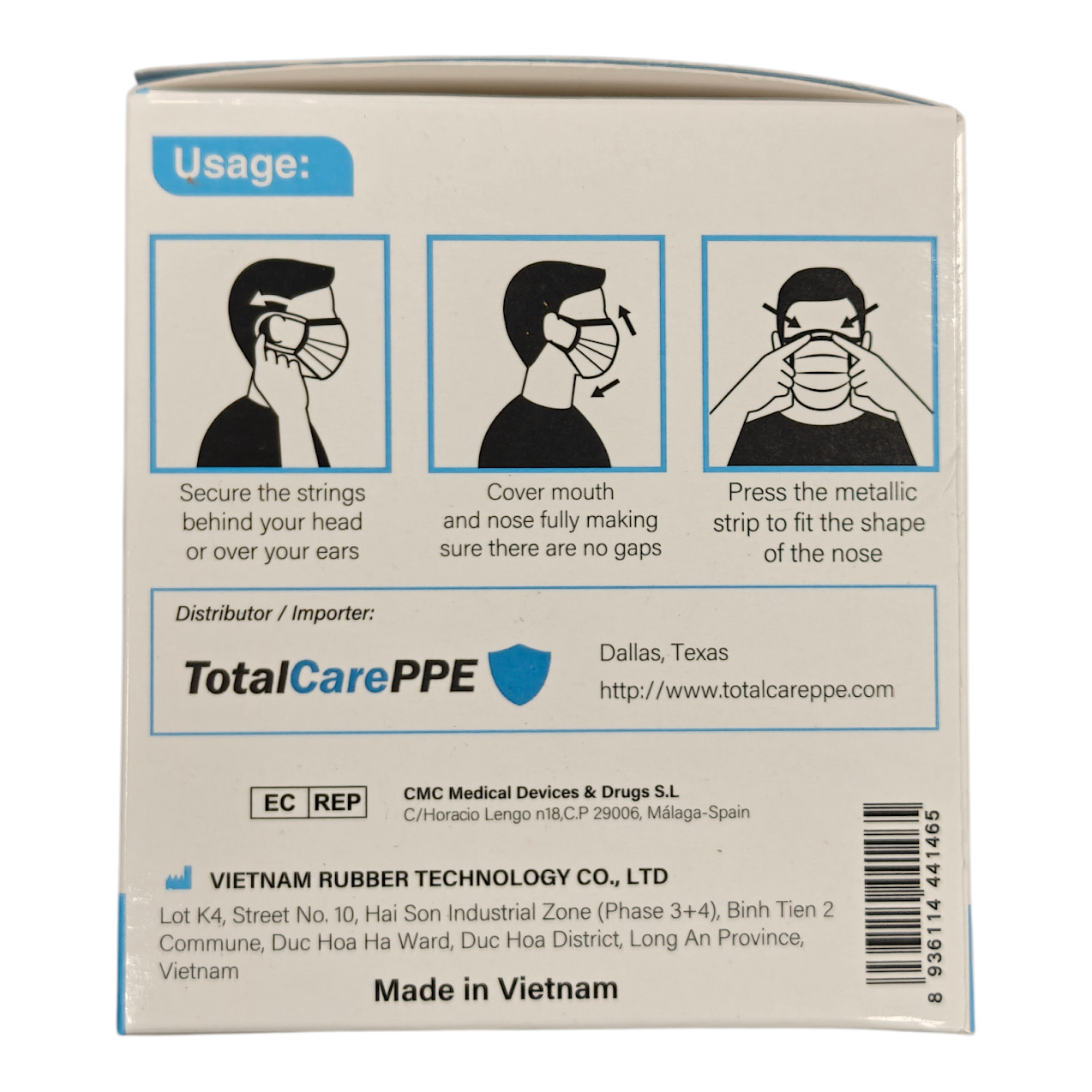 2500 Count Case – Safefit 3 Ply Disposable Face Masks Non Medical Adult 175x95mm