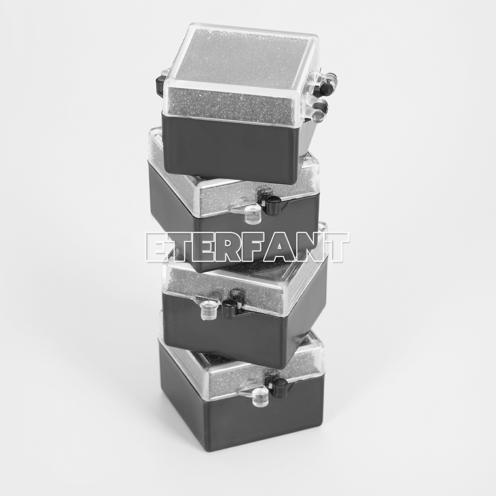 Dental Lab Crown/Veneer/Bridge Boxes 1×1 Clear Top with Sponge Fillers