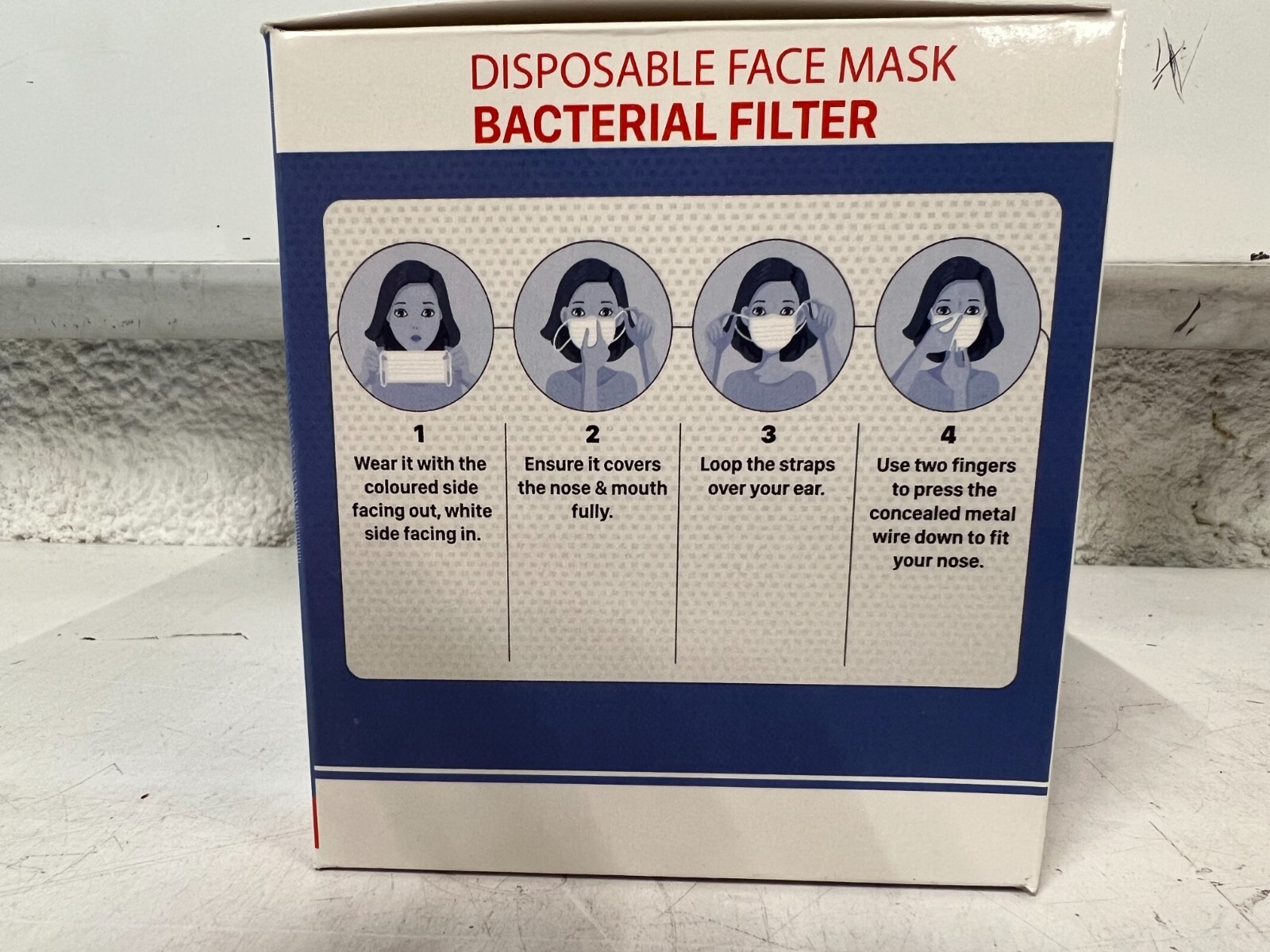 CASE OF 2500 Disposable 4-Layer NON-MEDICAL Surgical Face Masks