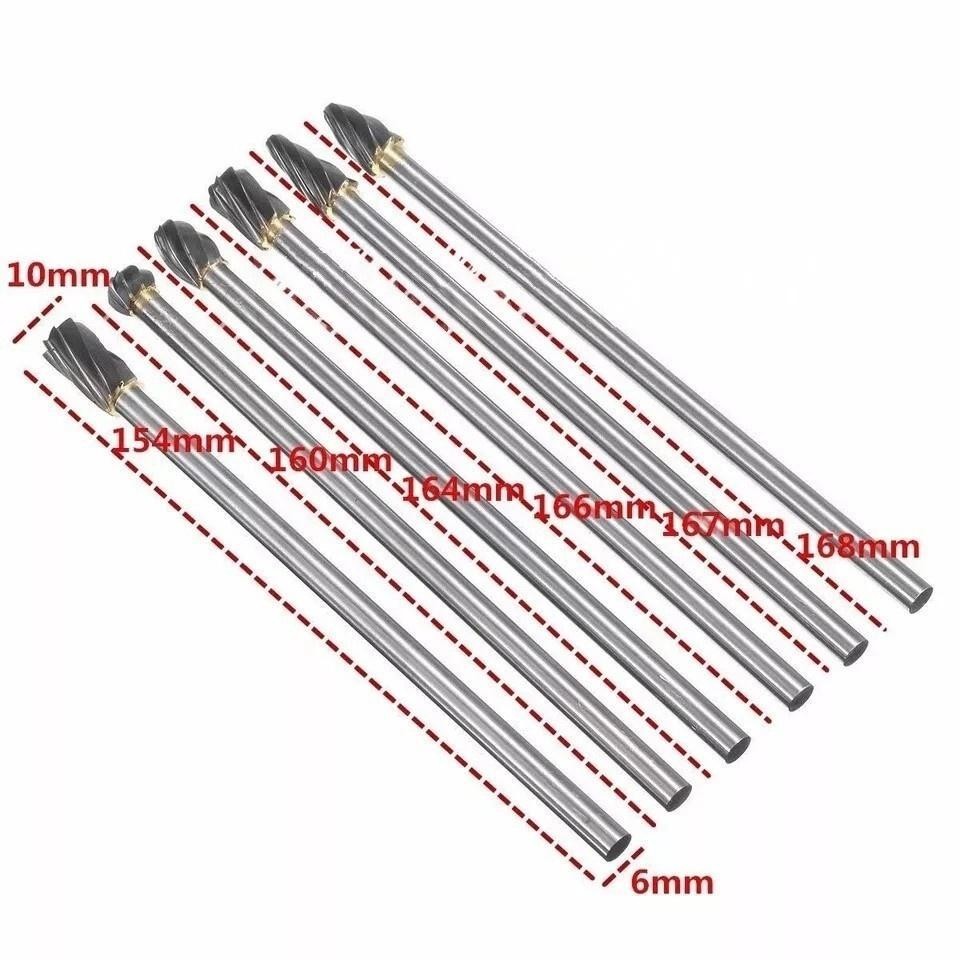 Dental Aluminum Cut Rotary Burr 150mm Long Tungsten Carbide Burs 1/4″ 6mm Shank