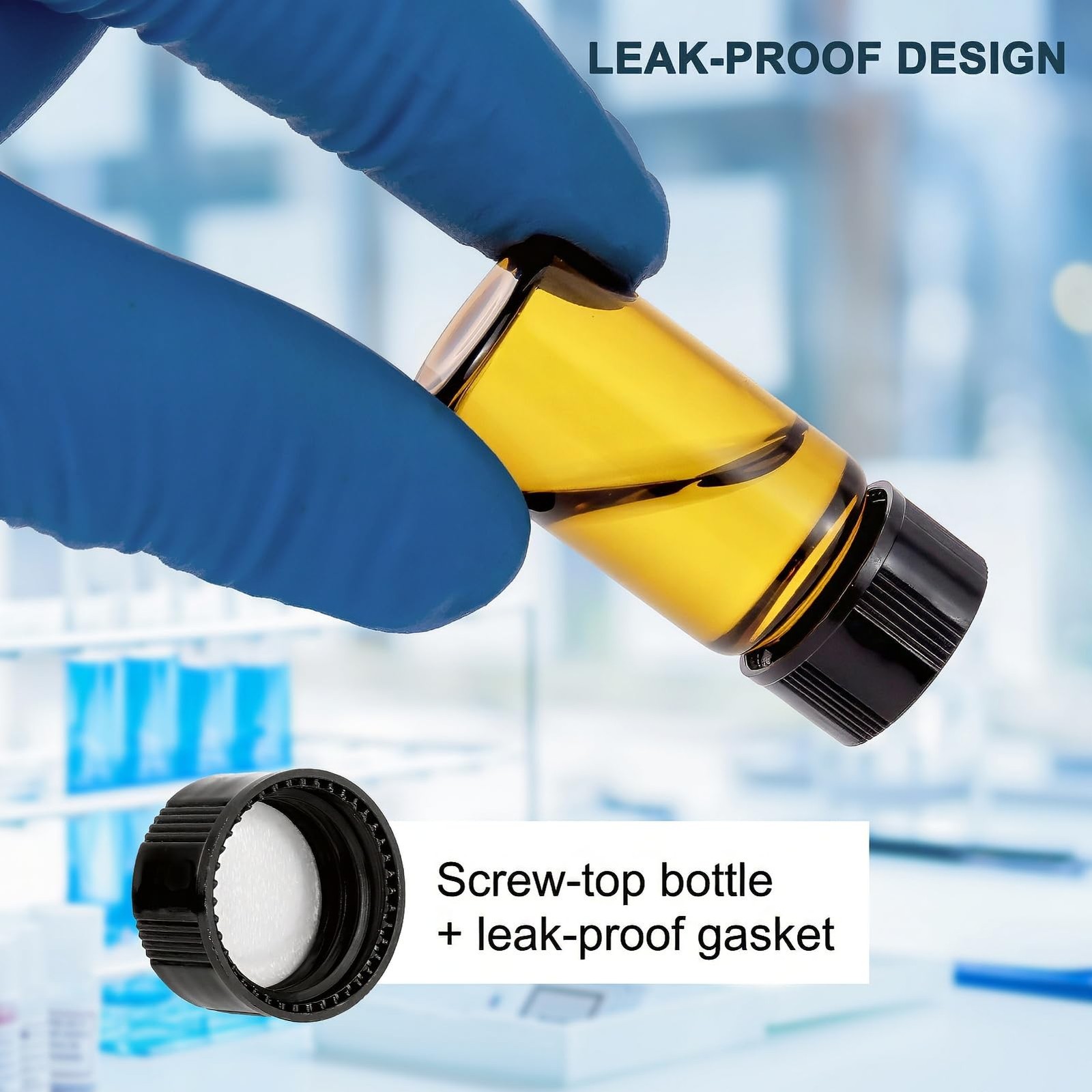 10 pcs 5ml Brown Glass Small Bottles, Screw Cap Lab Vials, Liquid Sample Coll…
