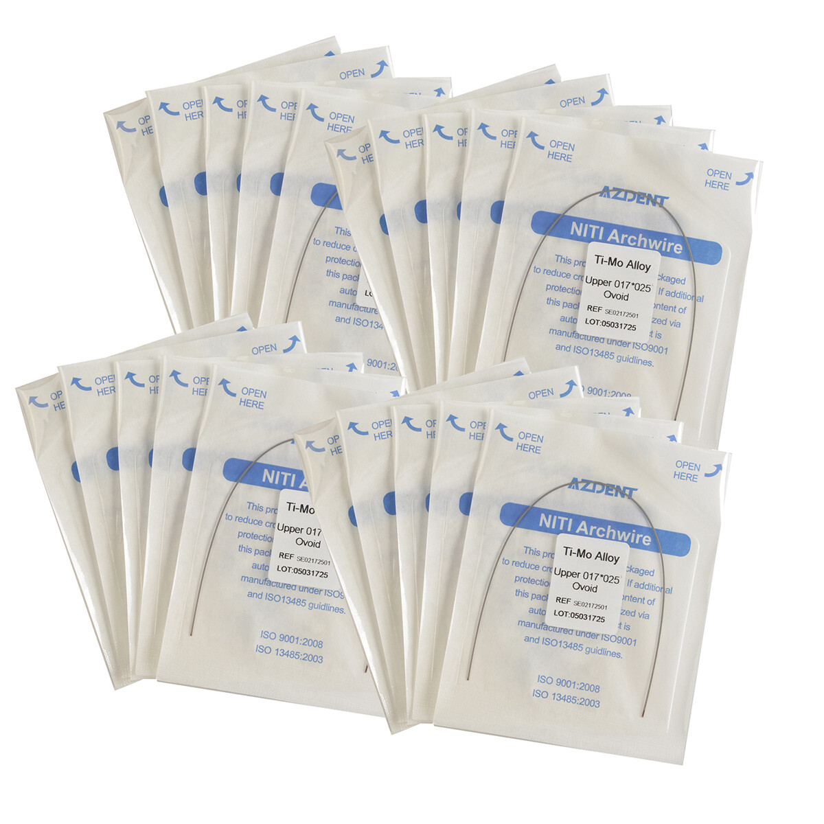 AZDENT Dental TMA Ti-Mo Alloy Rectangular Arch Wires Ovoid Form All Size