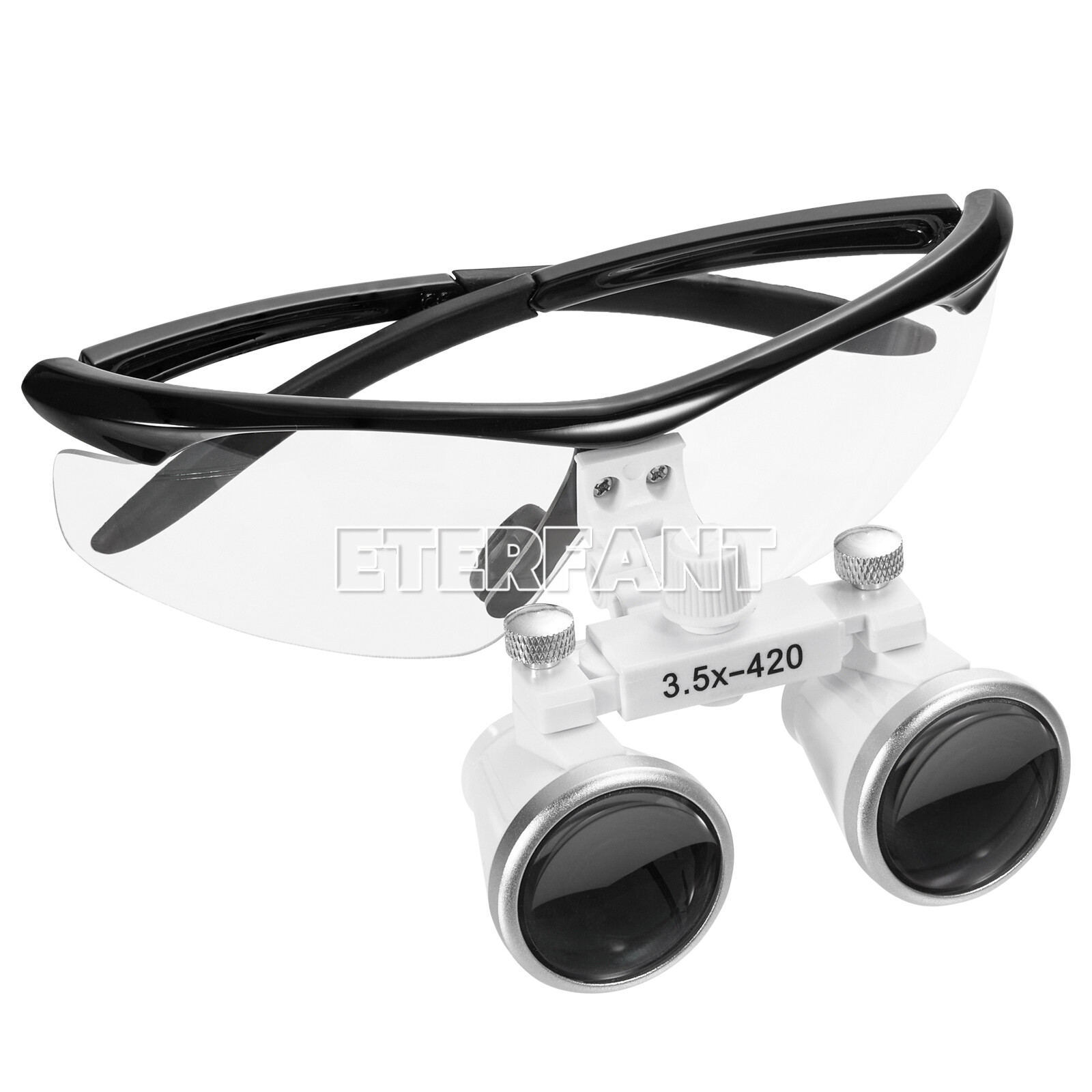 ETERFANT Dental Surgical Binocular Loupes Glasses Lens Magnifier 3.5X-420m Black