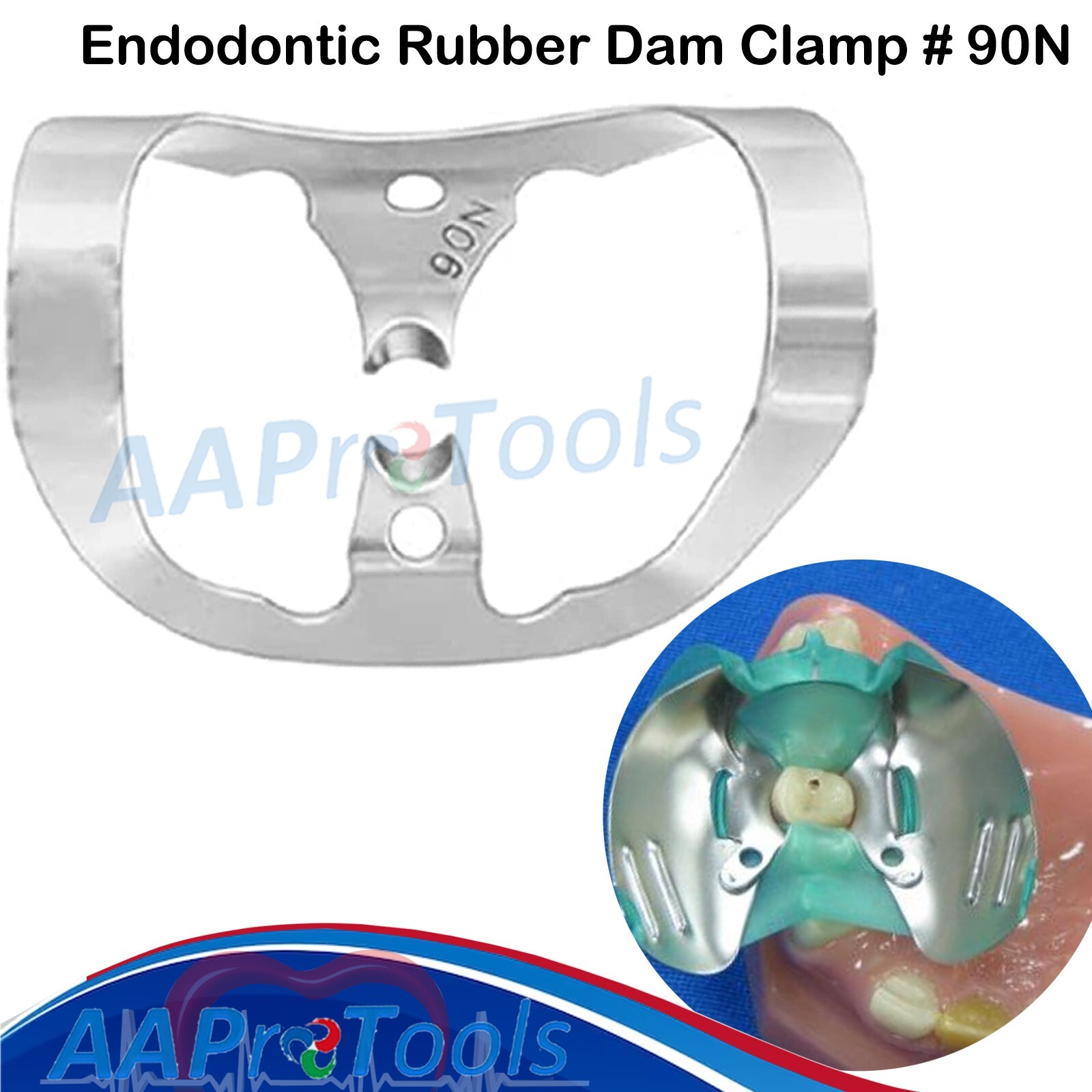 AA Pro: 2 pc Endodontic Rubber Dam Clamp # 90N Surgical Dental Instruments