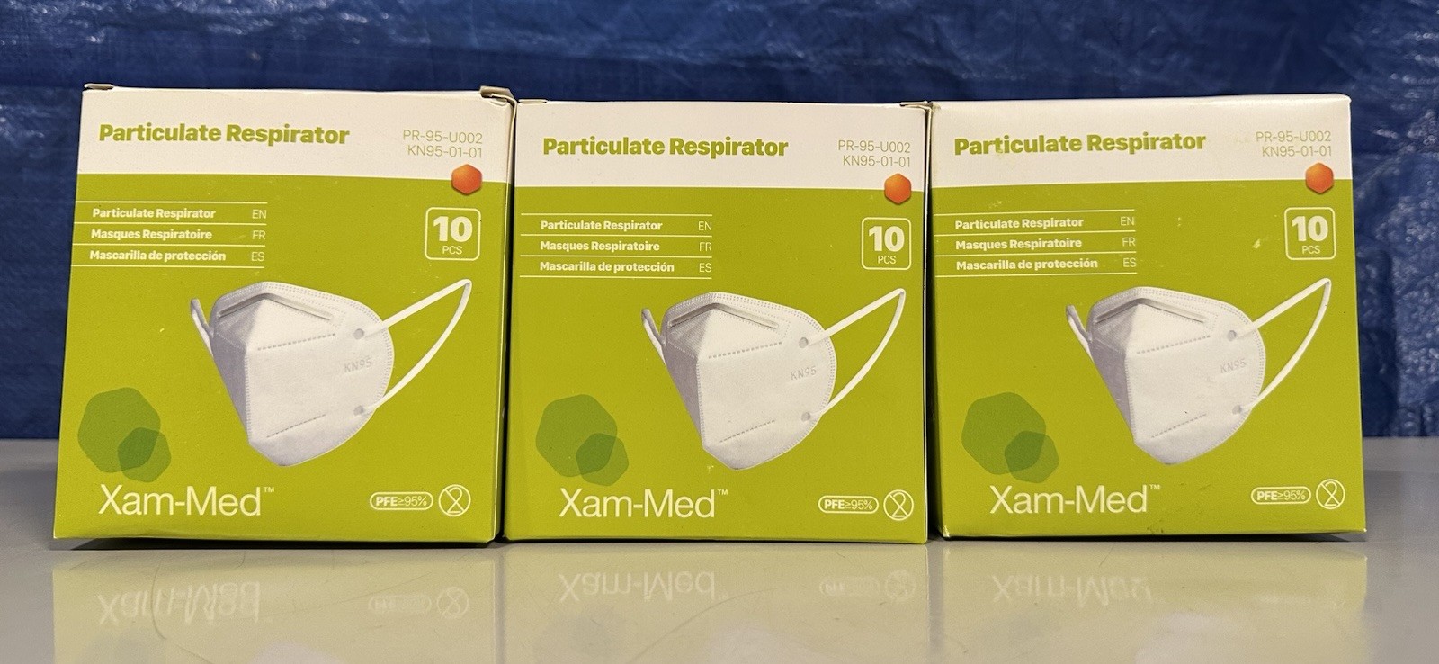 30 Xam-Med Disposable PR-95-U002 / KN95-01-01 Particulate Masks PFE ≥ 95%-3 PACK