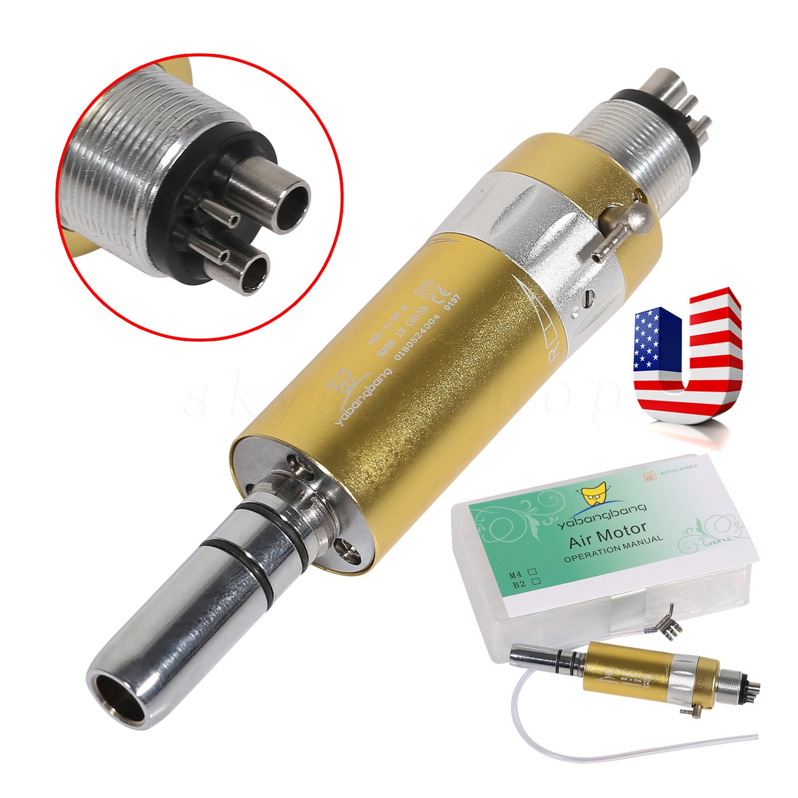 Dental low slow speed straight handpiece/ contra angle/air motor 4H NSK style CA