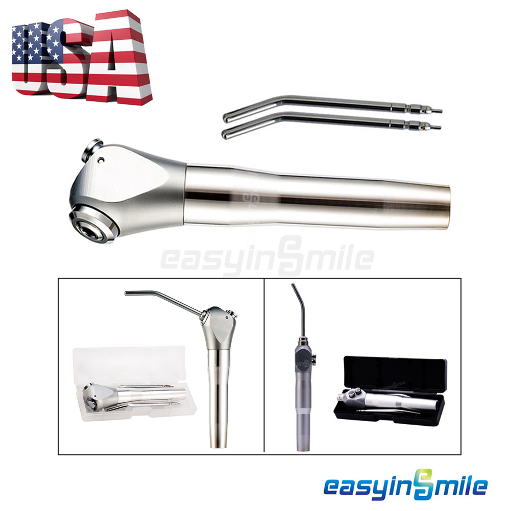 EASYINSMILE Dental 3 Way Air Water Spray Triple Syringe Handpiece 2 Nozzles Tips