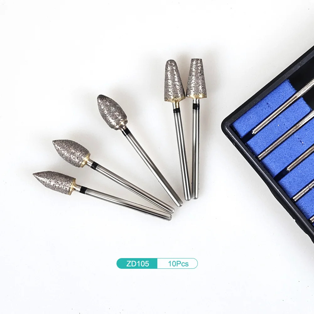 Dental Lab Polishing Burs Drills Tungsten Steel Carbide Bur HP 2.35mm 10pcs/set