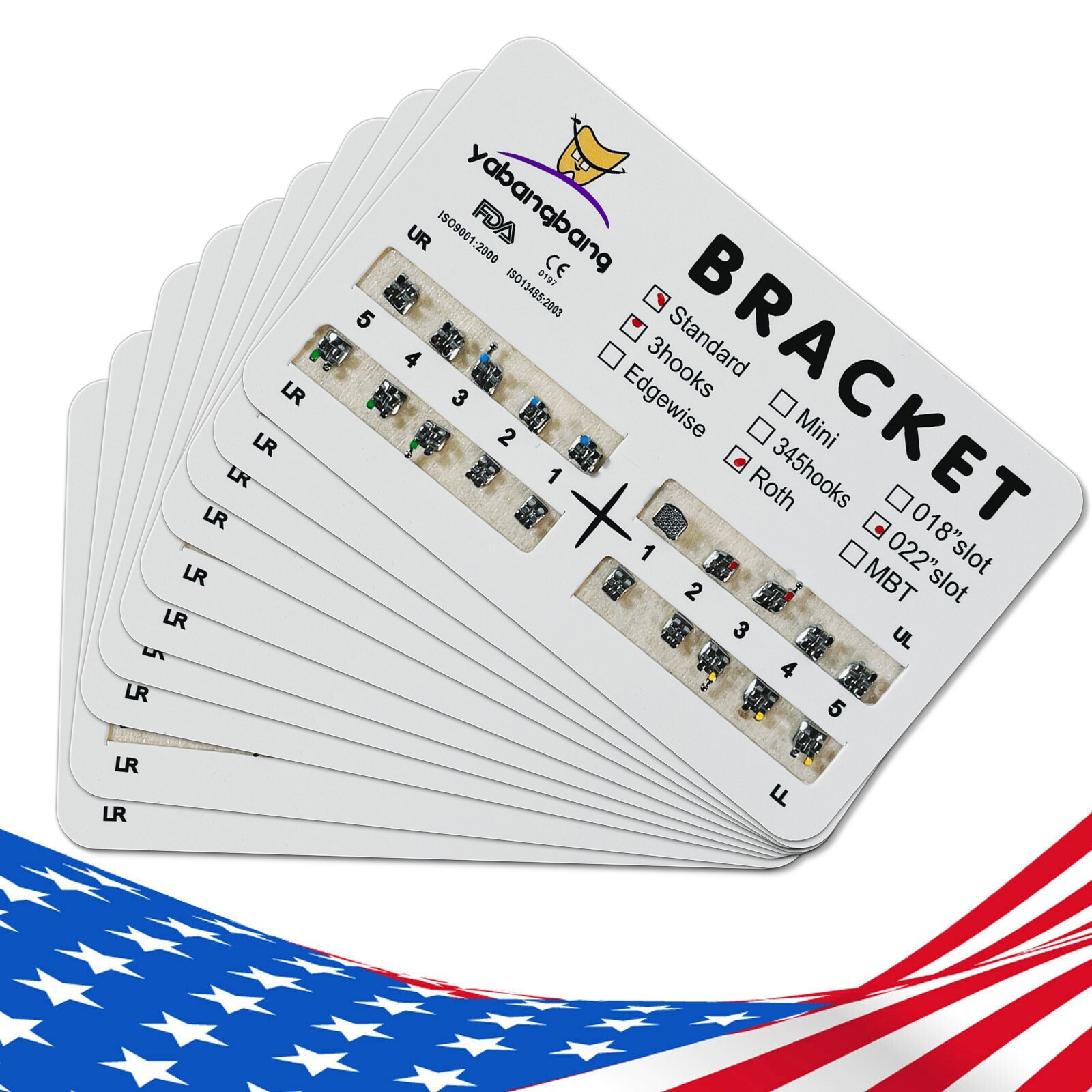 10 Packs/200 pcs Dental Ortho Brackets Metal Braces Standard Roth 022 Hooks 3