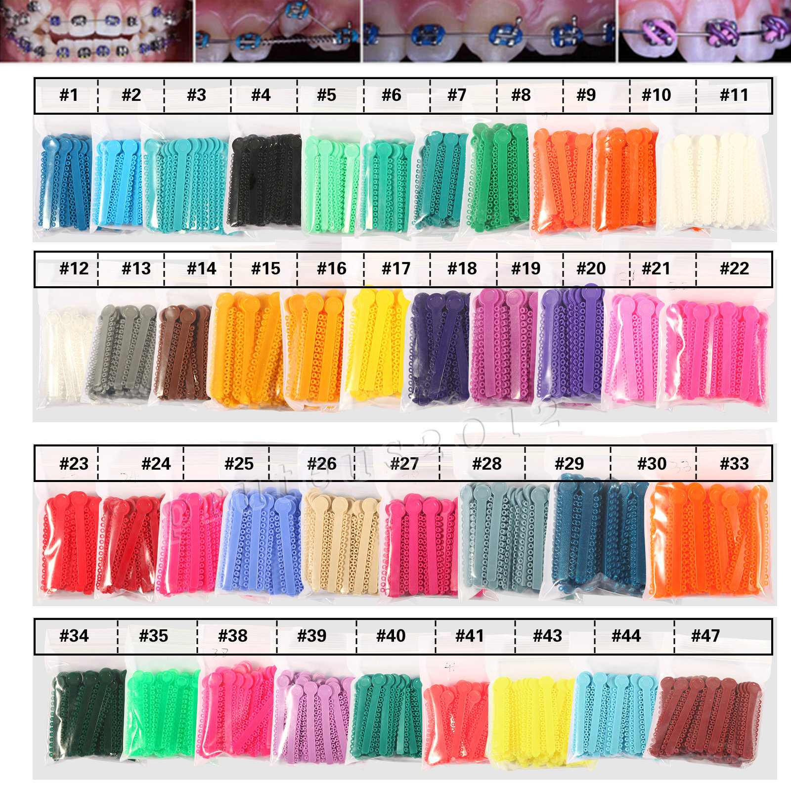 1040pcs Dental Orthodontic Elastic Ligature Ties Bands for Brackets
