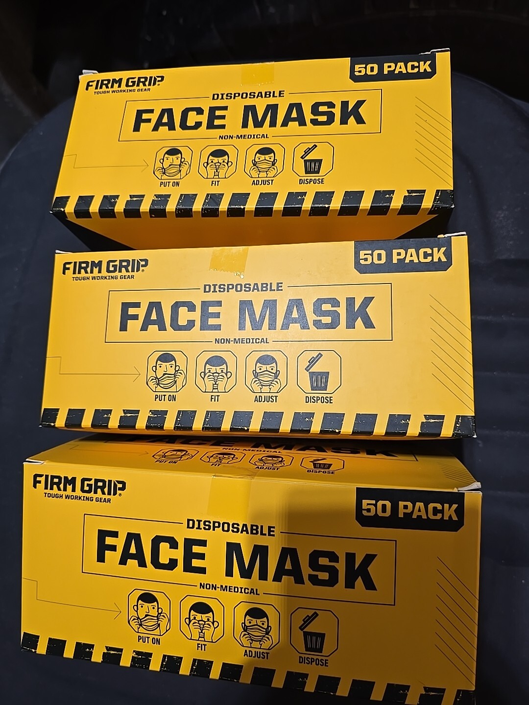 Lot Of (3) FIRM GRIP Disposable Face Mask 50-Pack (150 total)