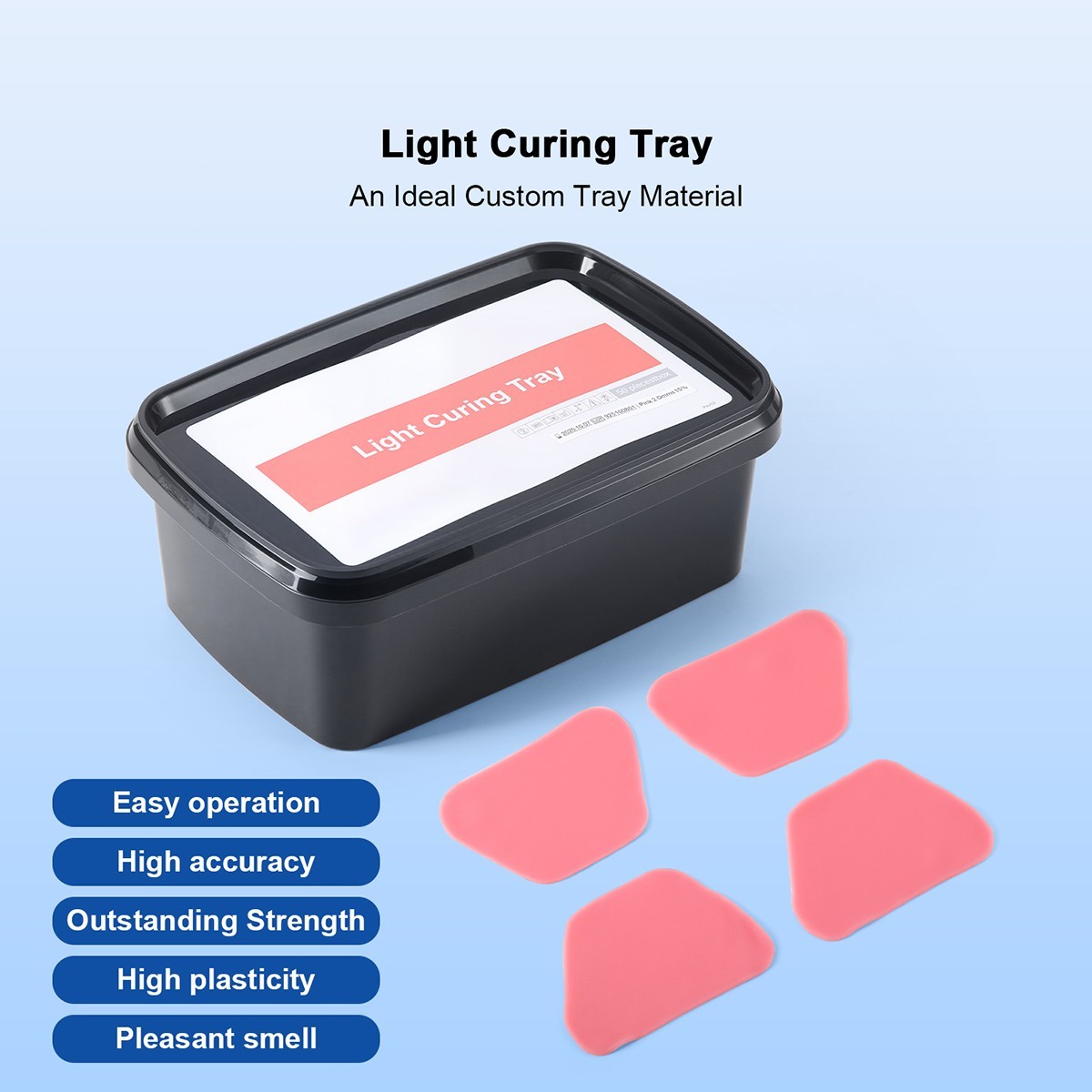 AZDENT Dental Light Cure Custom Tray Material – Pink – 2mm – 50 Pcs/Box FDA CE