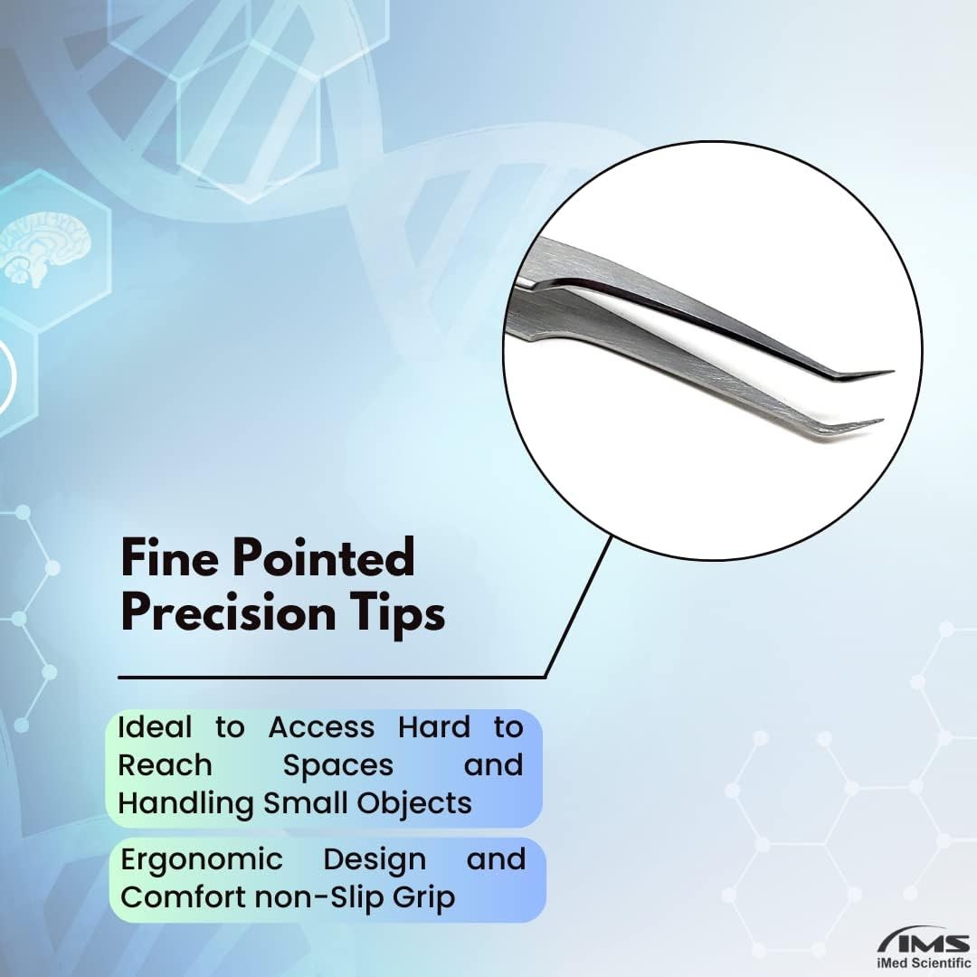 High Precision Stainless Steel Lab Tweezer/Forceps with Fine Pointed Tips 4.75″