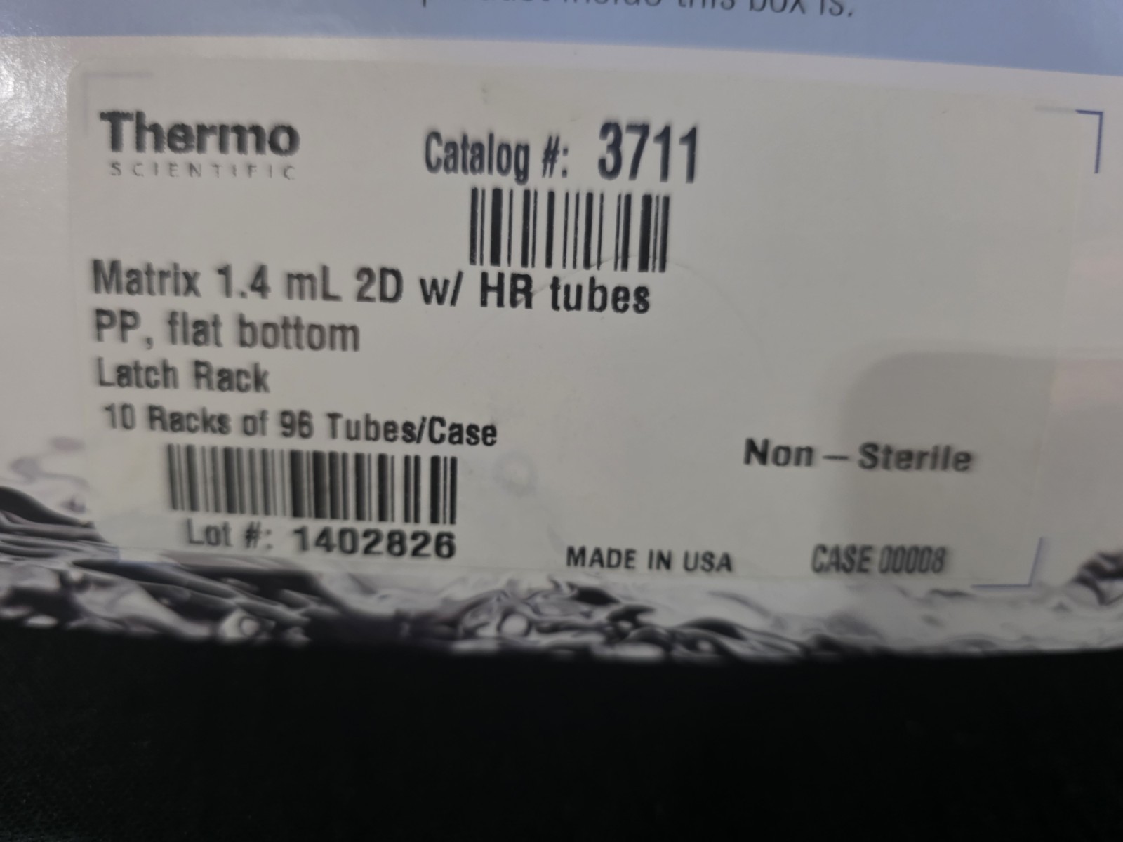 Thermo Scientific 3711 Matrix 1.4mL PP 2D Barcoded HR Storage Tubes F-Bttm