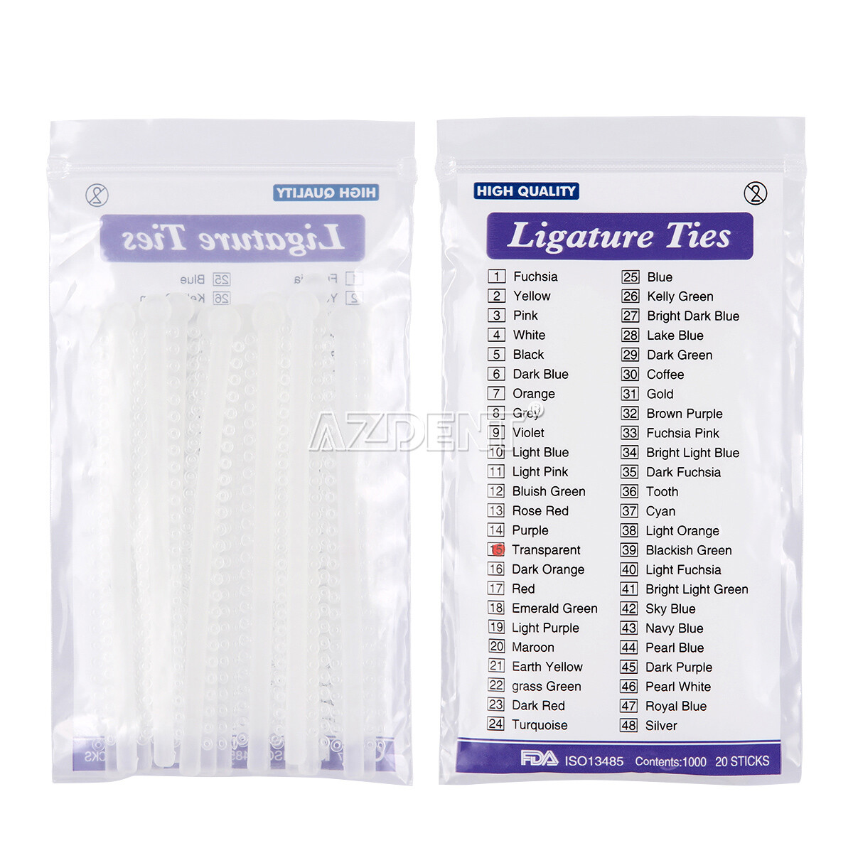 Dental Orthodontic Ligature Ties Elastic Rubber Bands 23 Color 1000Pcs/Bag