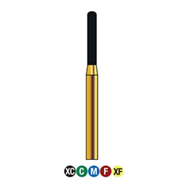 G/141-014L | Reusable Gold Diamond Bur Round End Cylinder Shaped