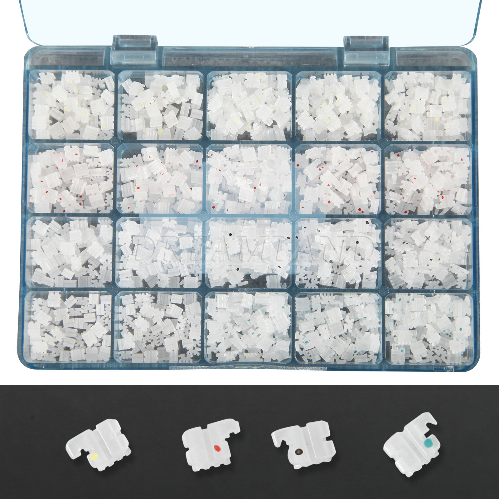 1000pcs/Pack Ceramic Braces Bracket 5*5 hooks 3 4 5 Orthodontic Roth.022 AQ-K