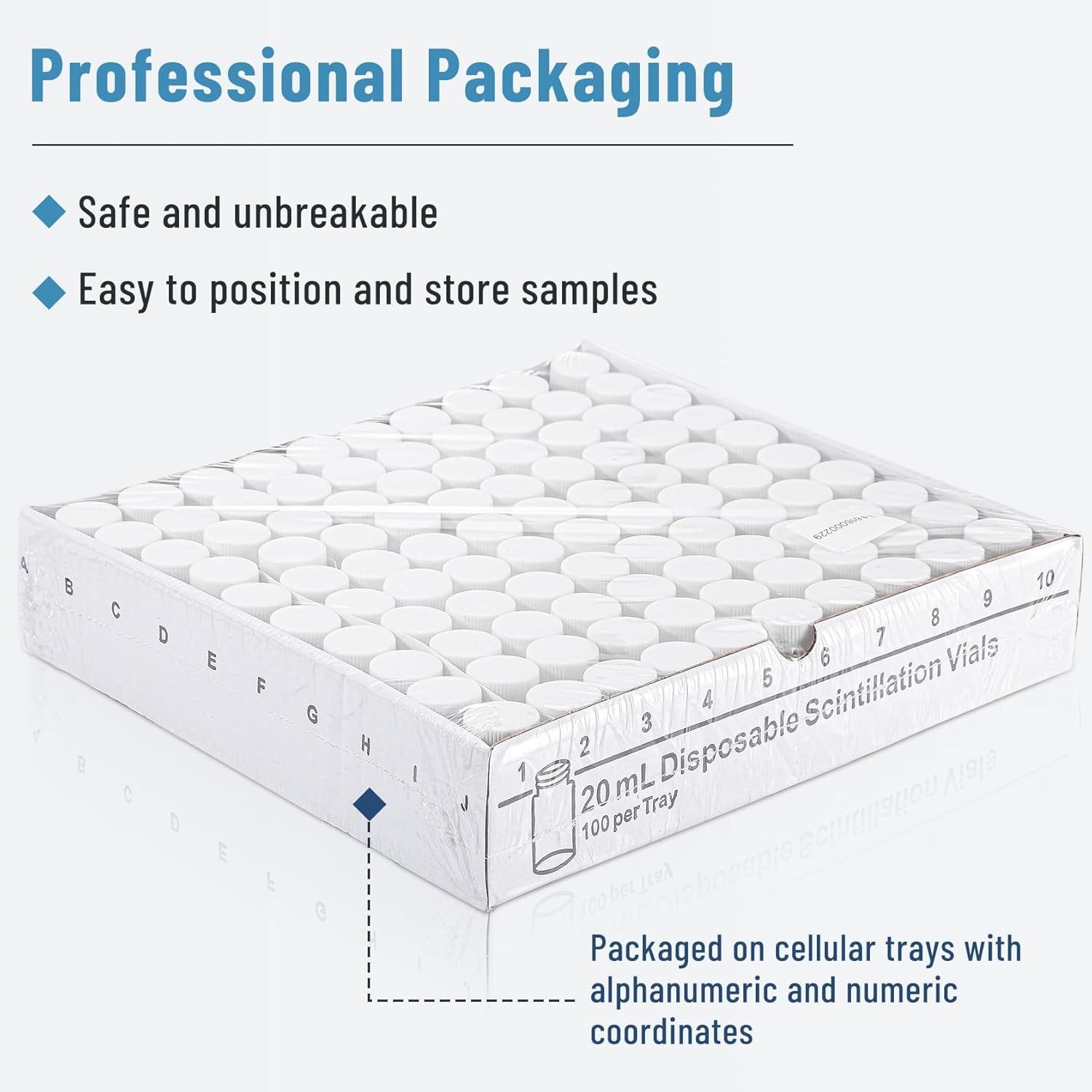 100PCS 20ml Scintillation Vials Counting Vials HDPE Plastic Clear Sample Vials