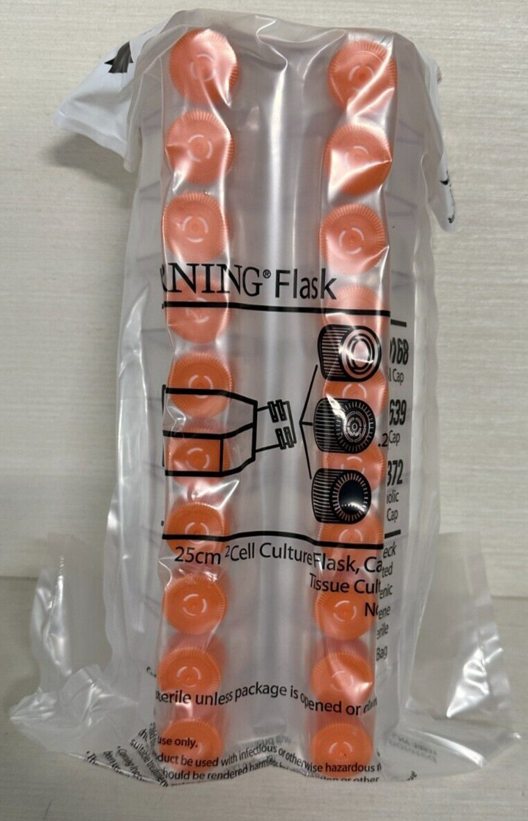 Corning REF #430639 25cm2 Culture Flask (20) per Bag 9 Vent Cap New in Bag