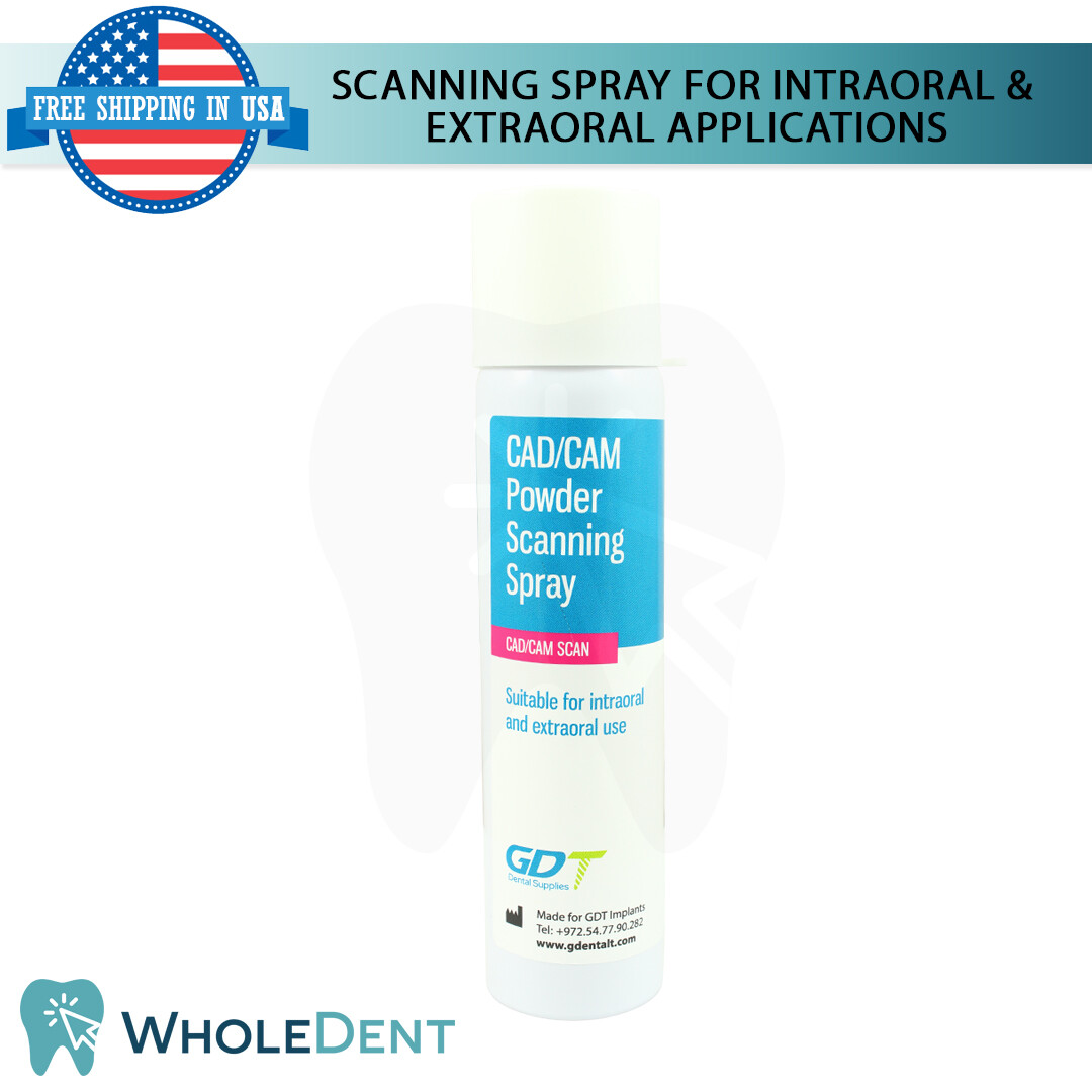 Intraoral CAD CAM Scan Spray For Dental Scanner Restorations Lab Digital 3D 75ml