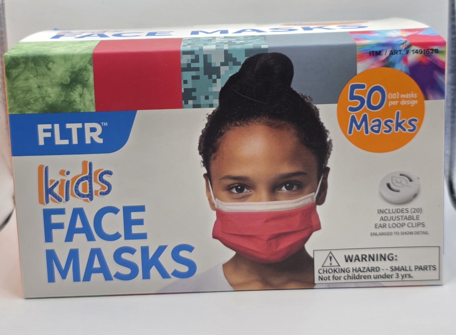 FLTR Kids Face Mask 50 Masks With 20 Adjustable Ear Loops 4 boxes of 50