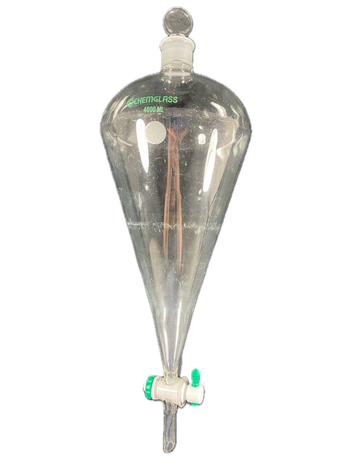 CHEMGLASS 4000mL Squibb Separatory Funnel w/ Stopcock #38 Neck CG-1747-09