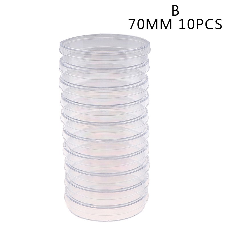 10Pcs/Set Polystyrene Sterile Petri Dishes Bacteria Culture Dish for Laborato-NN