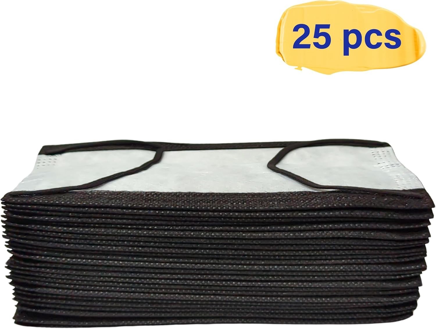 25 Count Disposable 4-Layer Black Face Masks – Stylish & Safe Protection
