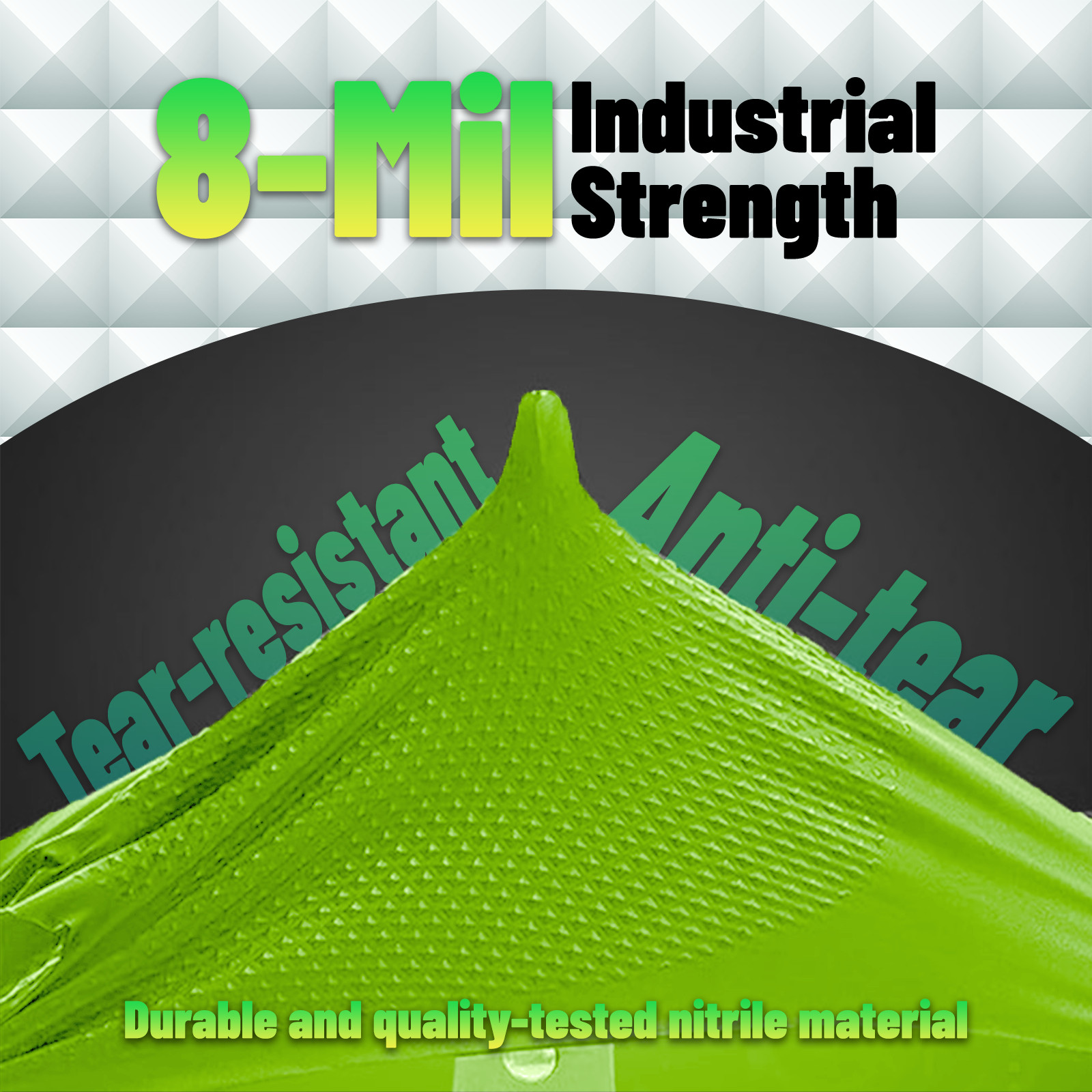 GP Craft Green Nitrile Gloves Disposable Latex-Free (100/count) 8 Mil Thick