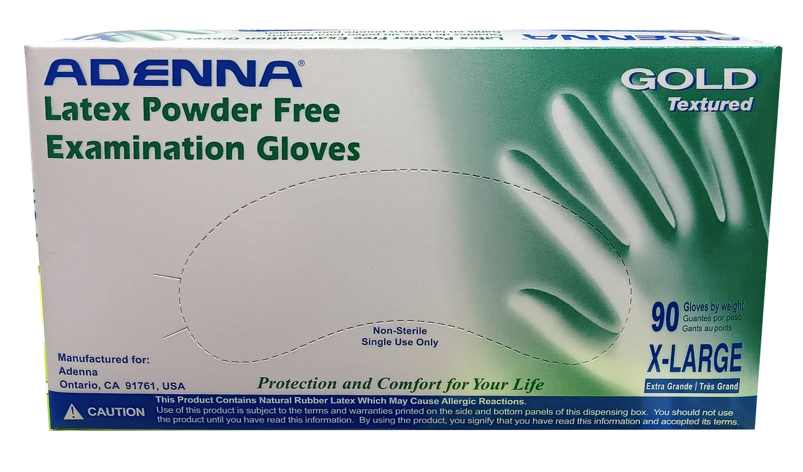 ADENNA Gold Textured Latex Exam Gloves Powder Free, GLD26, ON SALE PRICE!!!