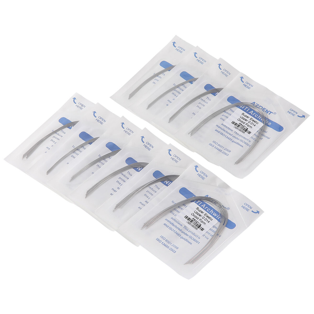 AZDENT Dental Orthodontic Super Elastic Niti Round Arch Wires Ovoid 10pcs/pack