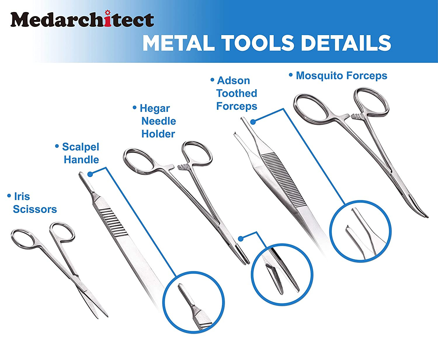 kit de sutura quirurgicas y dental para practicar profesional dentista y doctor